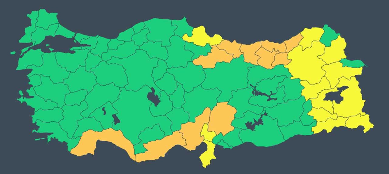 Meteoroloji'den 24 il için sarı ve turuncu kodlu yoğun kar ve yağmur uyarısı - Sayfa 1