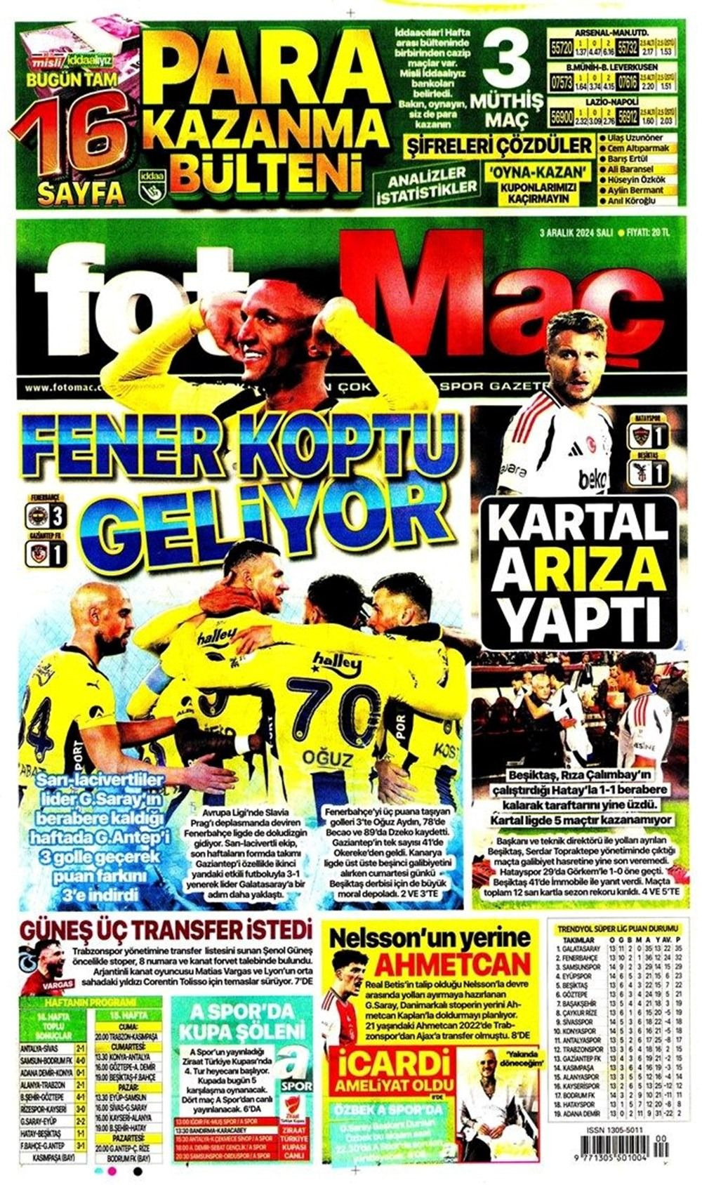 Günün spor manşetleri: 'Fener koptu geliyor' - Sayfa 2