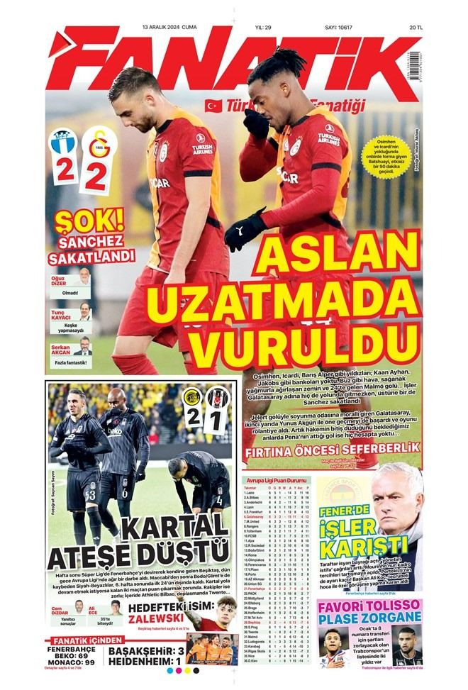 Günün spor manşetleri: 'Aslan uzatmada vuruldu' - Sayfa 2