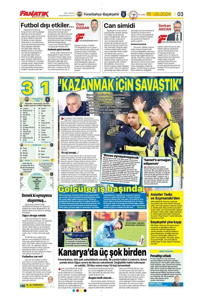 Günün spor manşetleri: 'Fenerbahçe kafa dağıttı' - Sayfa 3