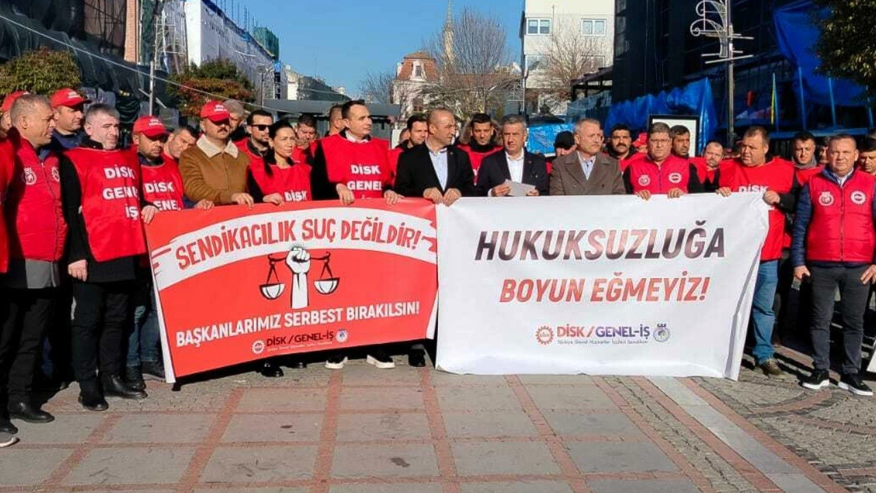 DİSK üyelerinden, Edirne'de sendikacıların tutuklanmasına tepki