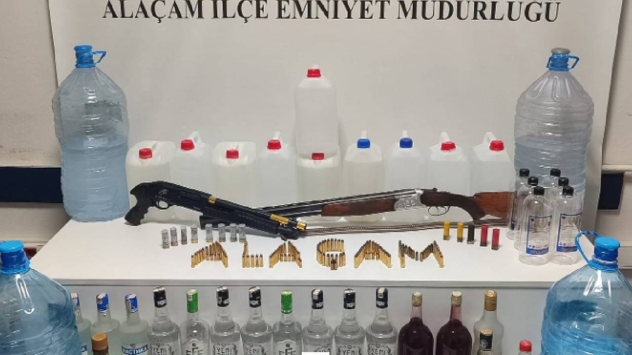 Samsun'da sahte içki operasyonunda 3 kişi gözaltına alındı