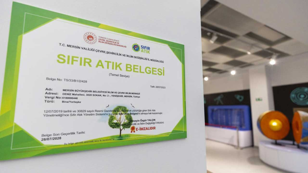 Mersin Büyükşehir Belediyesi 100'üncü 'Sıfır Atık Belgesi'ni aldı