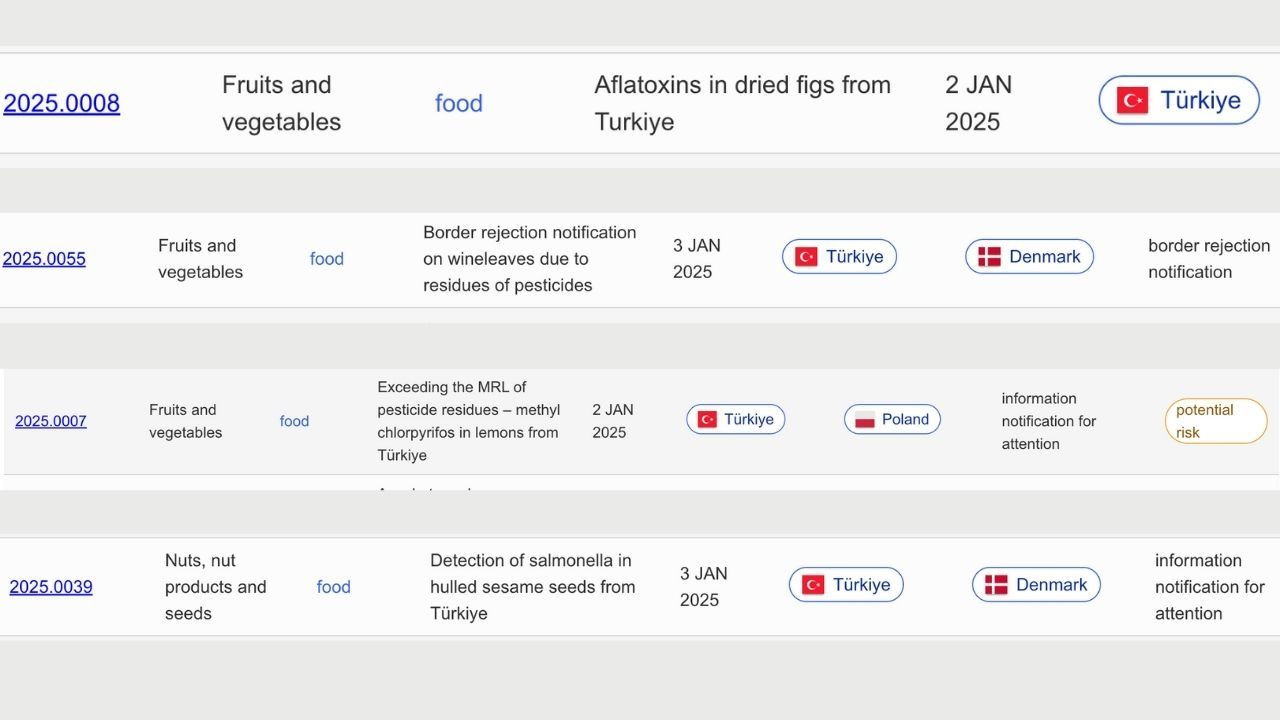 2025'in ilk 3 gününde 4 ürün gümrükten döndü: Pestisit, salmonella ve zehir çıktı - Sayfa 2