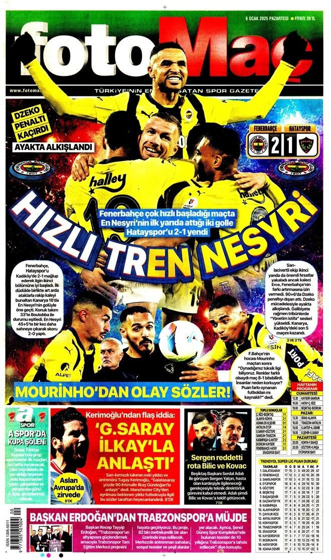 Günün spor manşetleri: 'Fenerbahçe zirveyi gözlüyor' - Sayfa 4