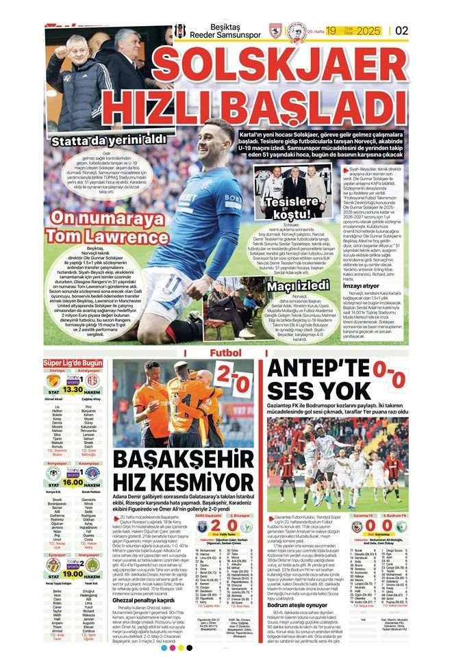 Günün spor manşetleri: 'Kartal'dan Solskjaer'e tatsız karşılama' - Sayfa 1