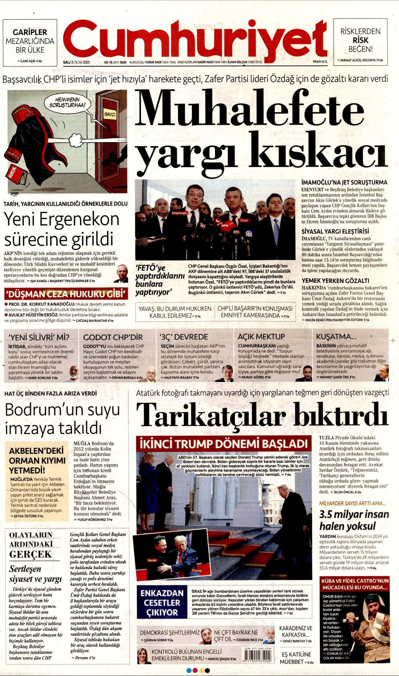 İmamoğlu'na soruşturma, Trump'ın 2. dönemi, Gazze'de esir takası: Bugünün gazete manşetleri - Sayfa 4